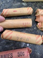 Unsearched Rolls of Pennies from 50's-80s Rolled! Approx $17 worth of pennies!